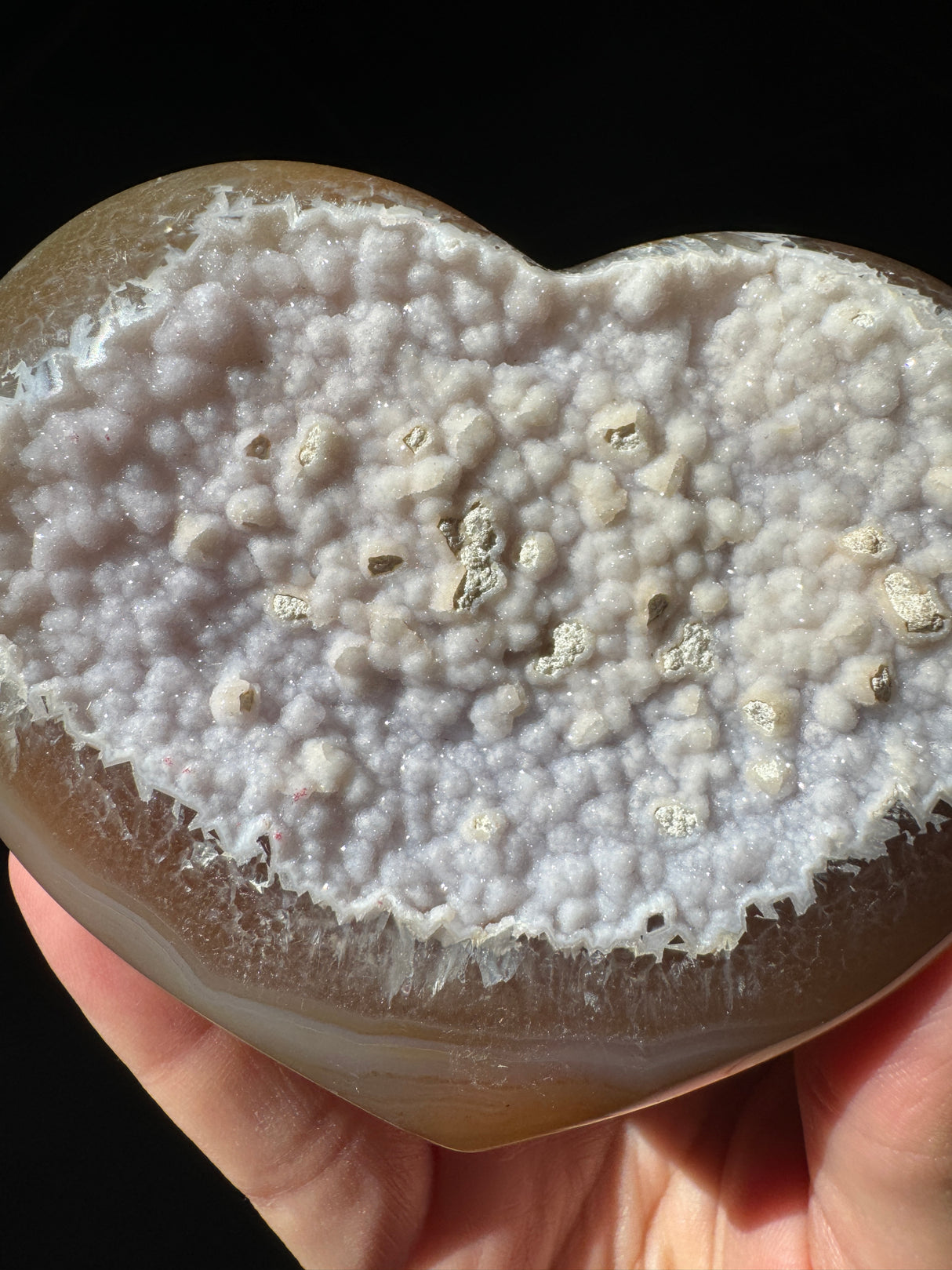 Lavender Sugar Druzy Agate Heart