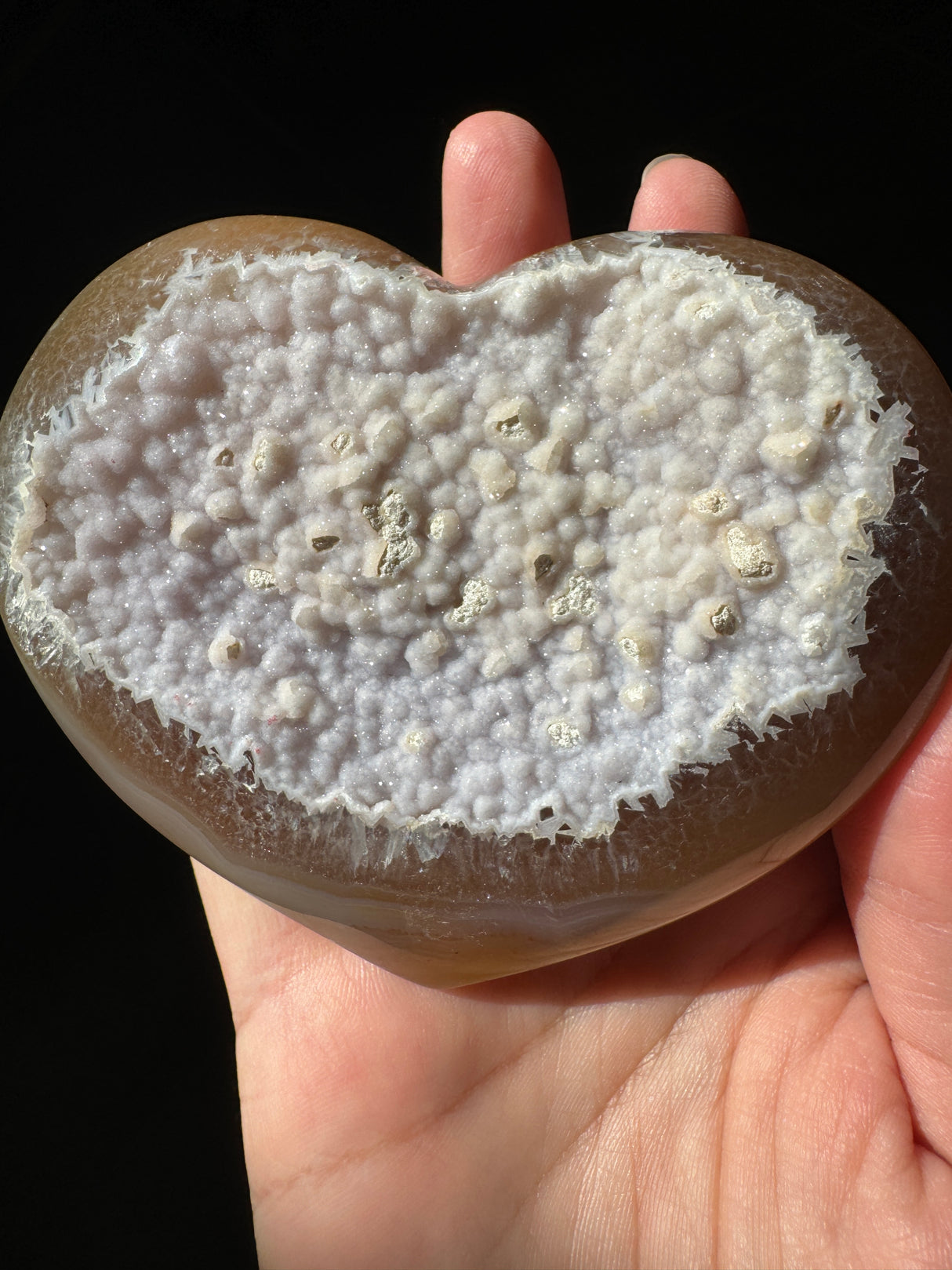 Lavender Sugar Druzy Agate Heart