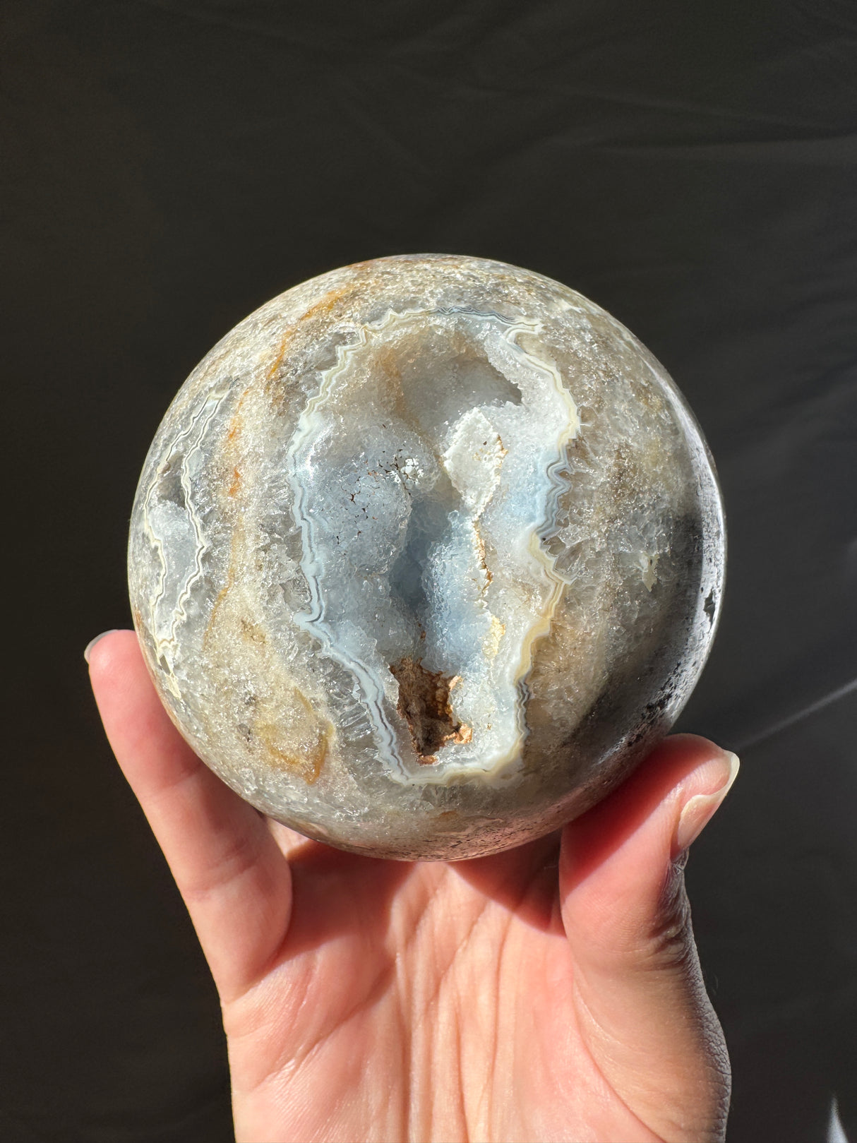 Baby Blue Druzy Agate Sphere