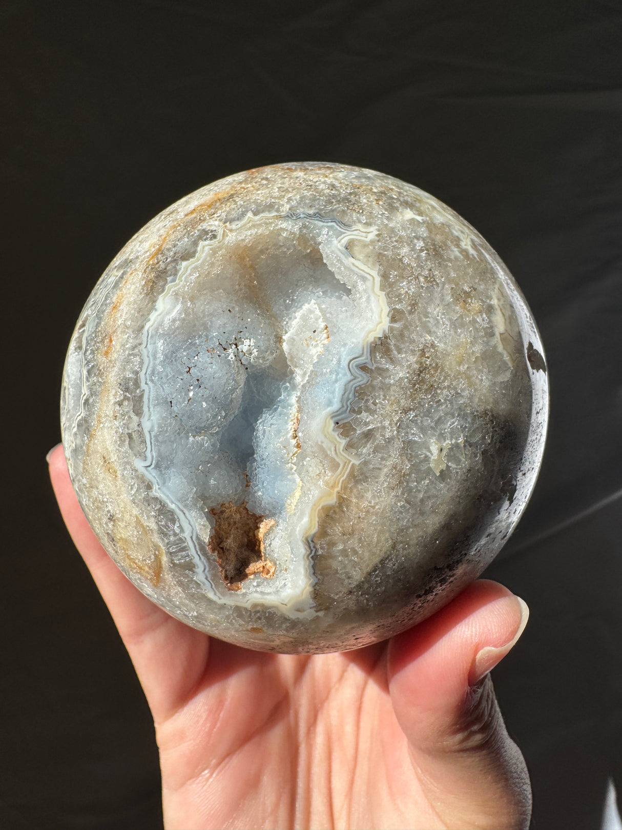 Baby Blue Druzy Agate Sphere