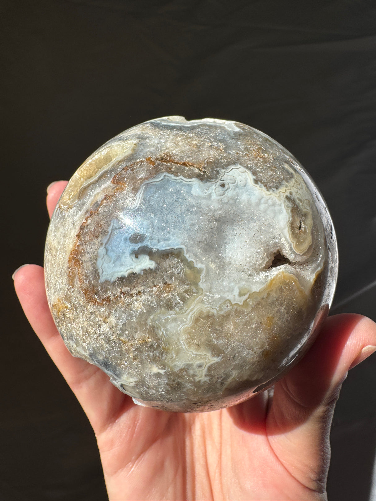 Baby Blue Druzy Agate Sphere