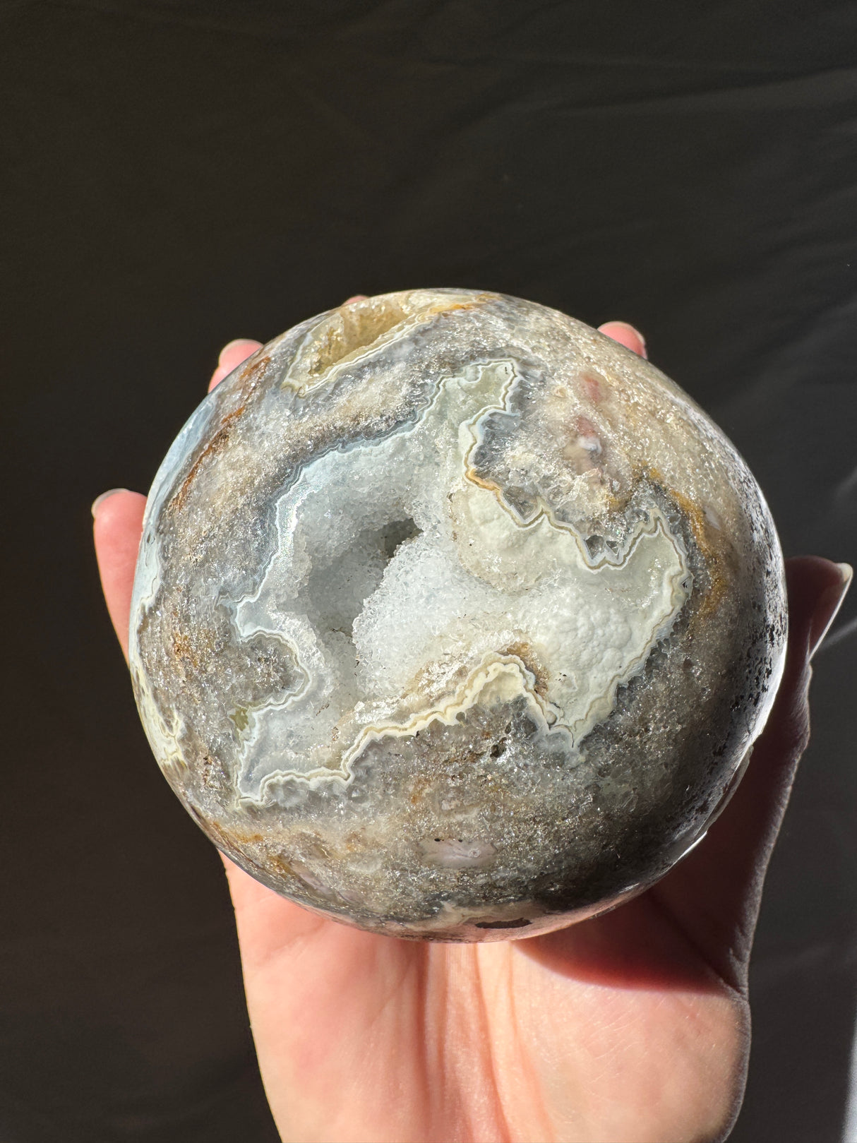 Baby Blue Druzy Agate Sphere