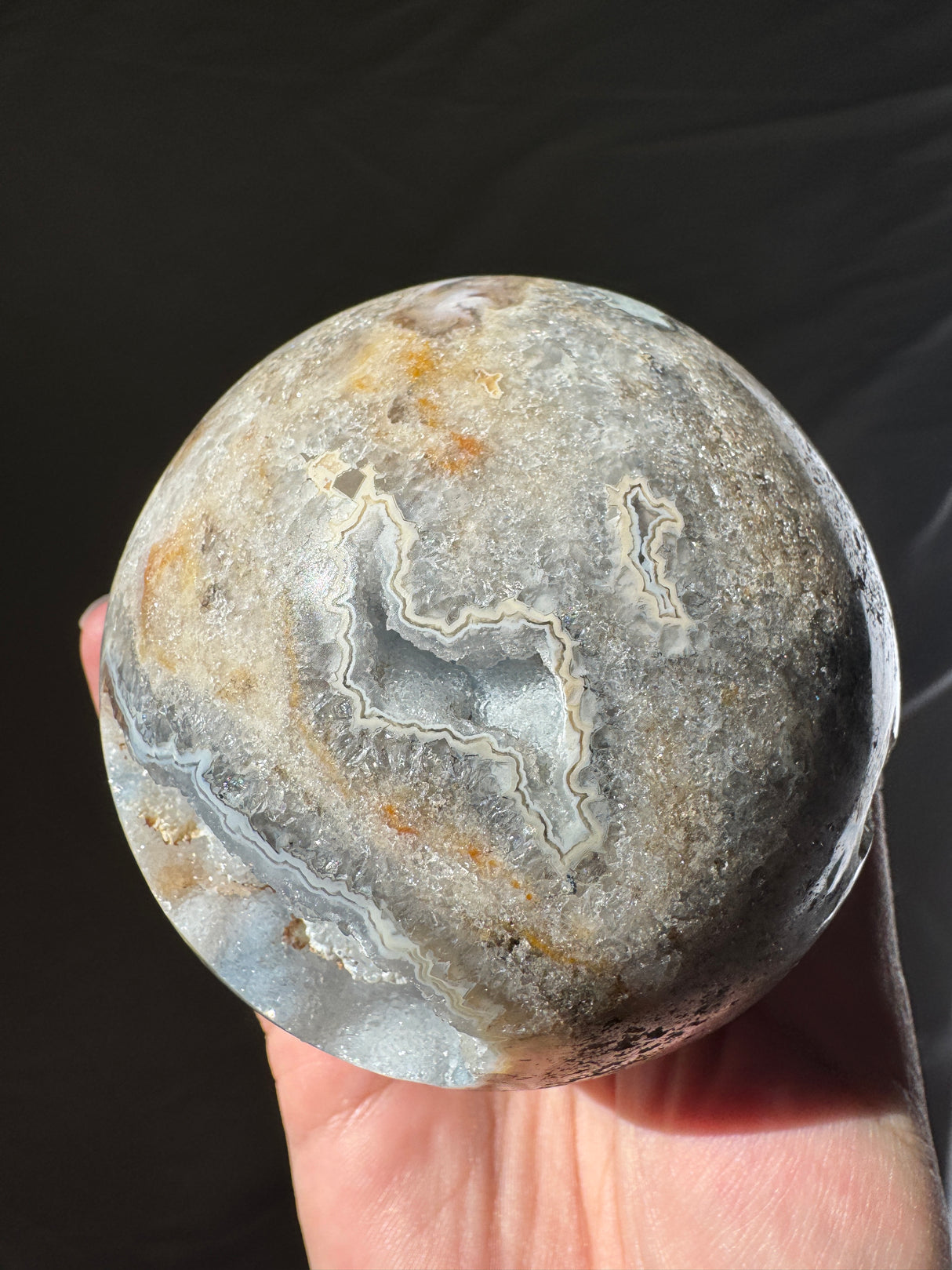 Baby Blue Druzy Agate Sphere