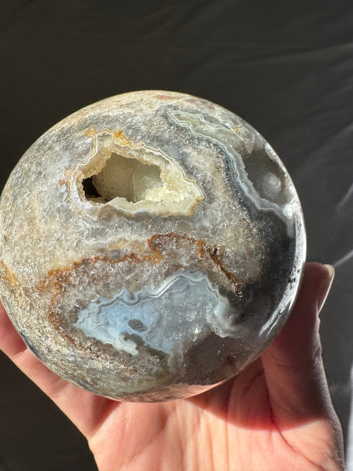 Baby Blue Druzy Agate Sphere