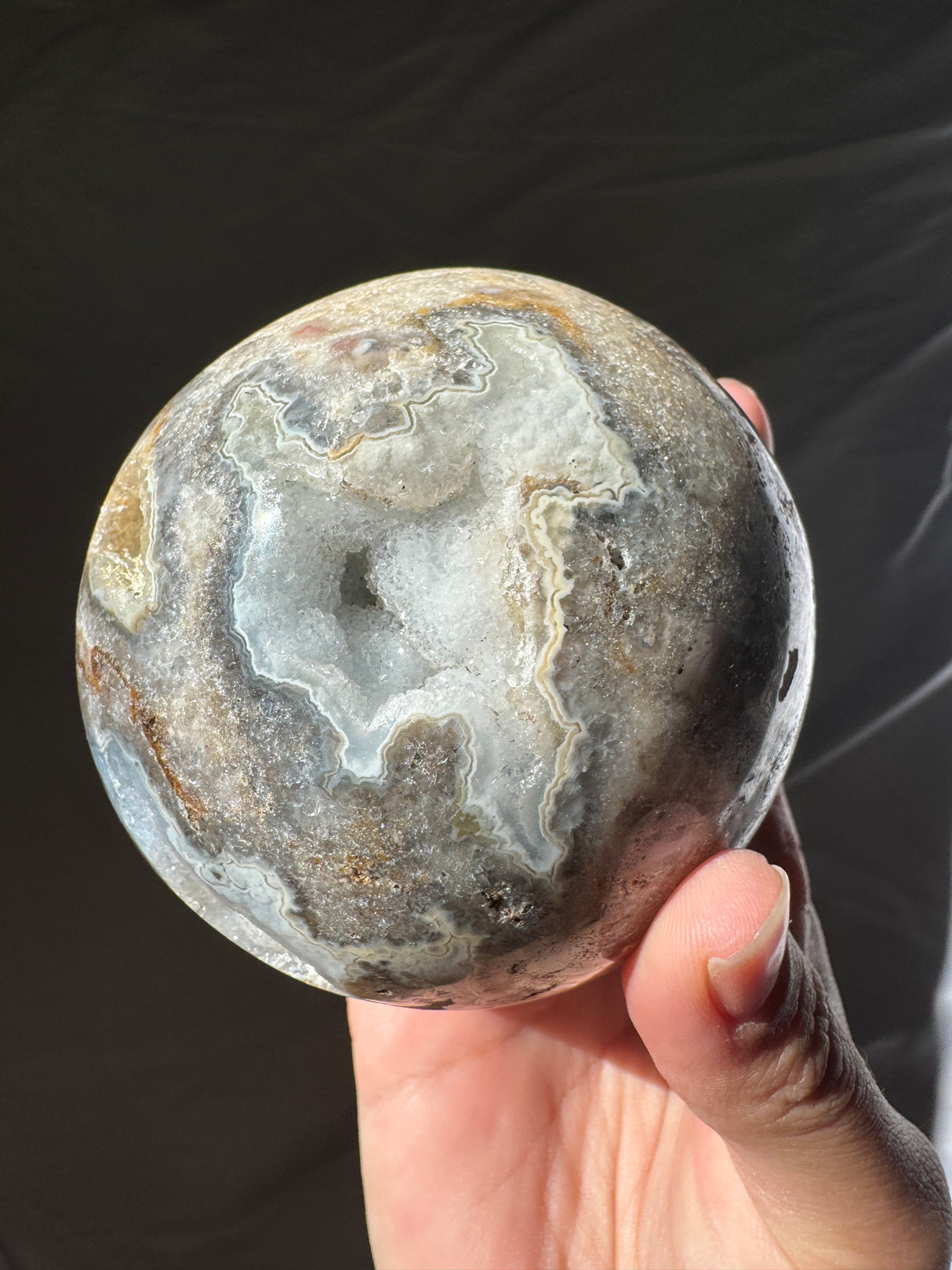 Baby Blue Druzy Agate Sphere