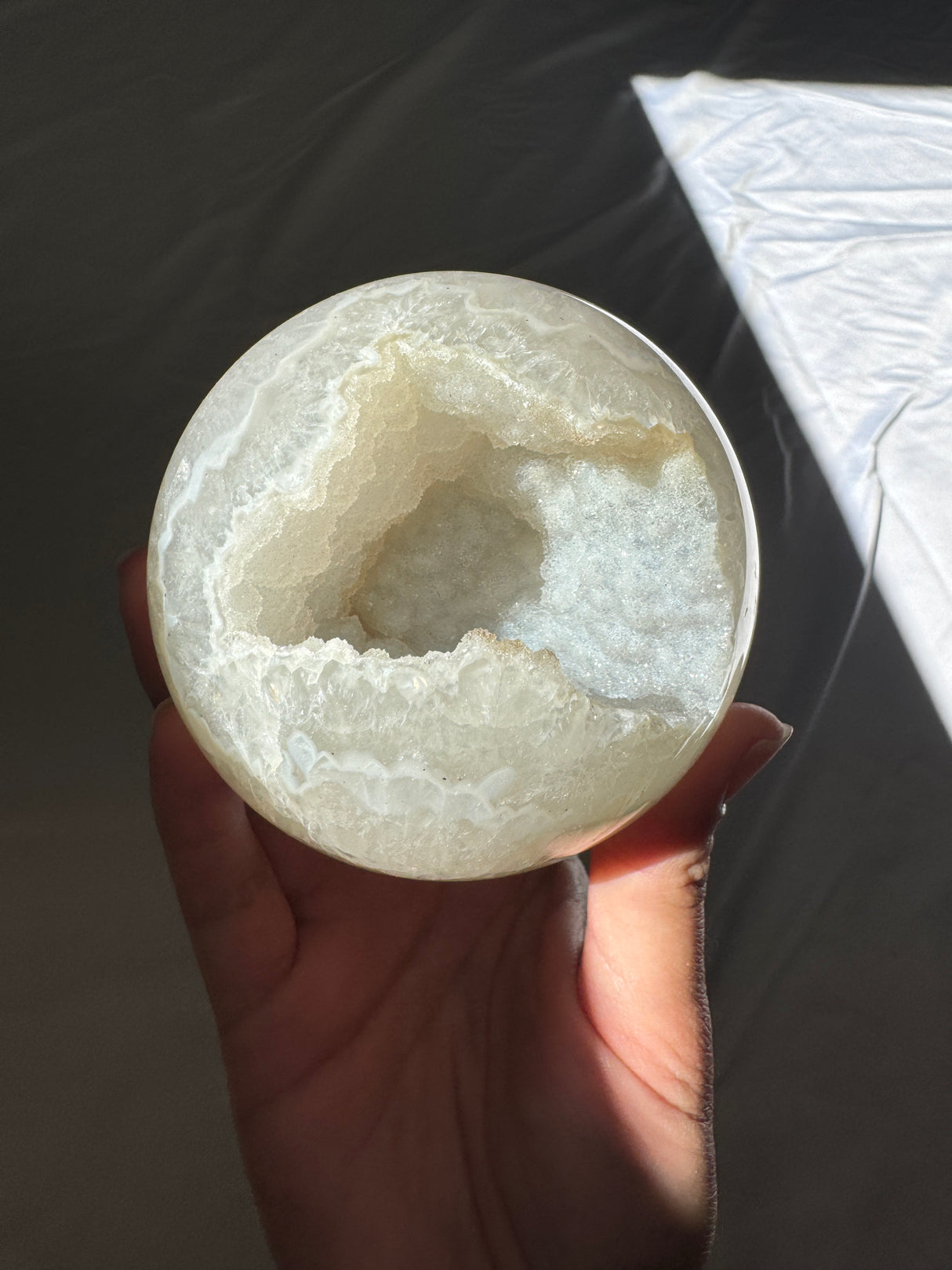 White Druzy Agate Sphere