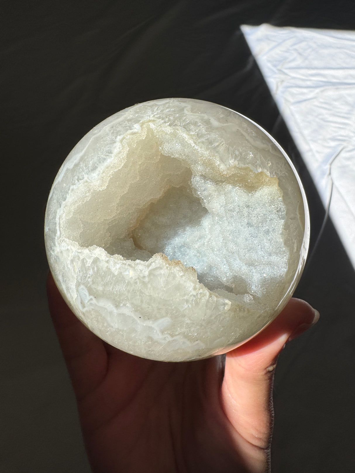 White Druzy Agate Sphere