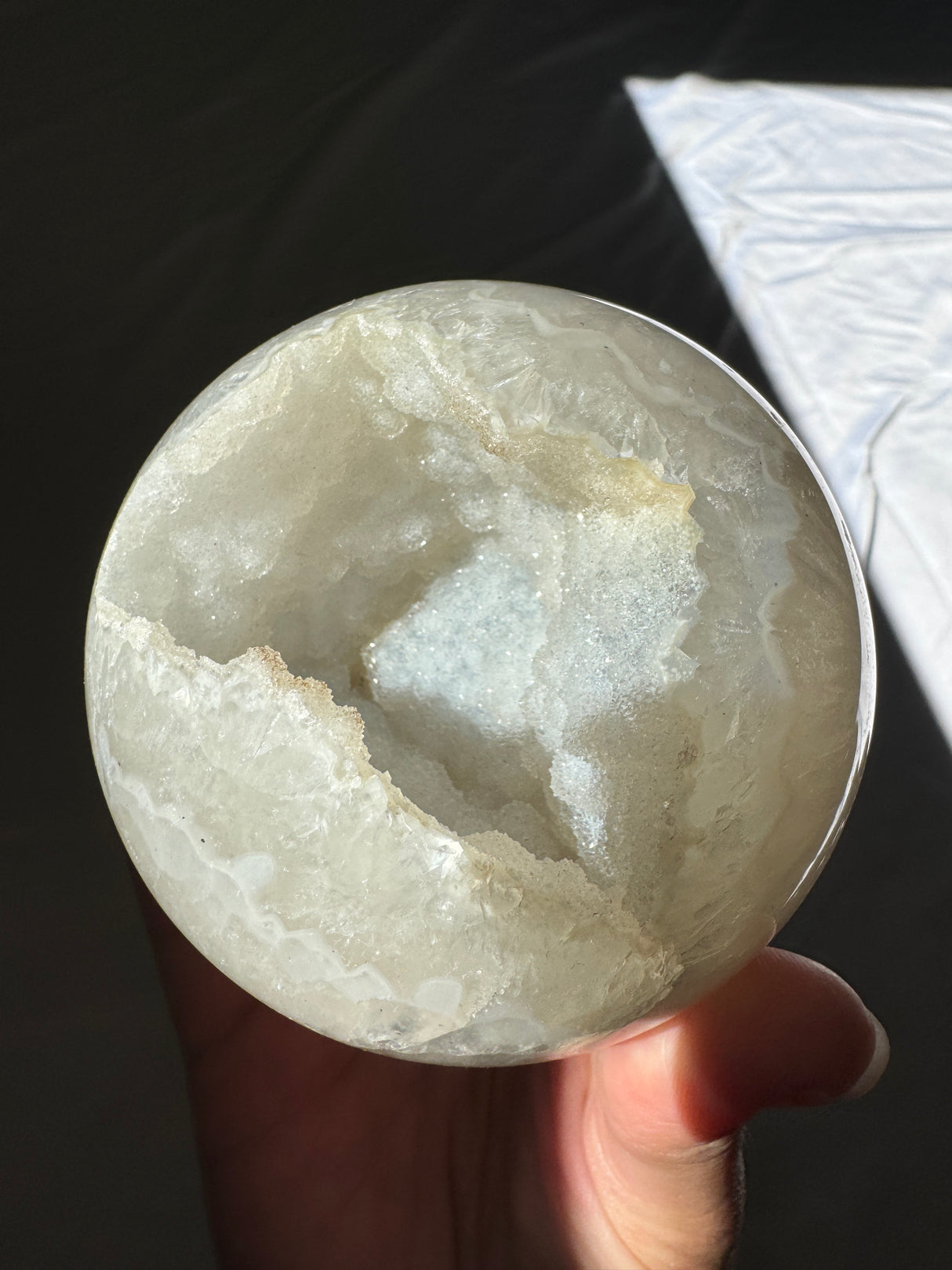 White Druzy Agate Sphere