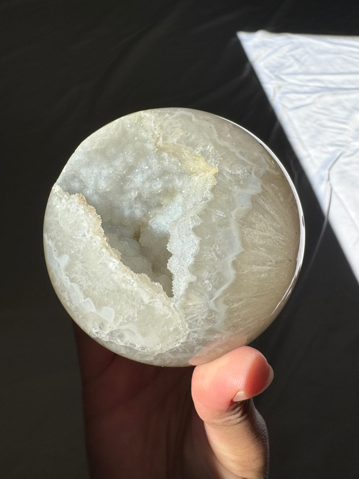 White Druzy Agate Sphere