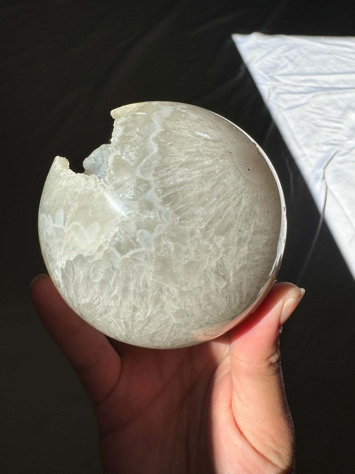 White Druzy Agate Sphere