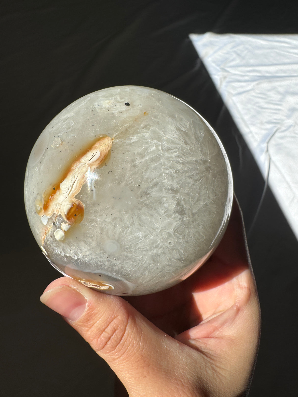 White Druzy Agate Sphere