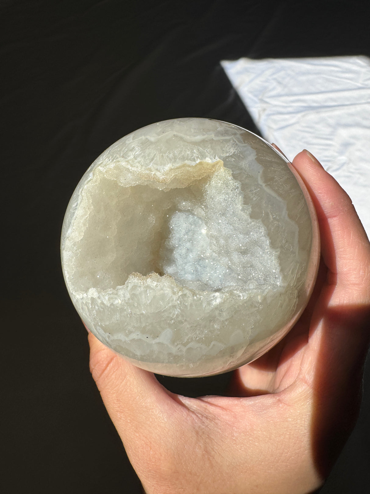 White Druzy Agate Sphere
