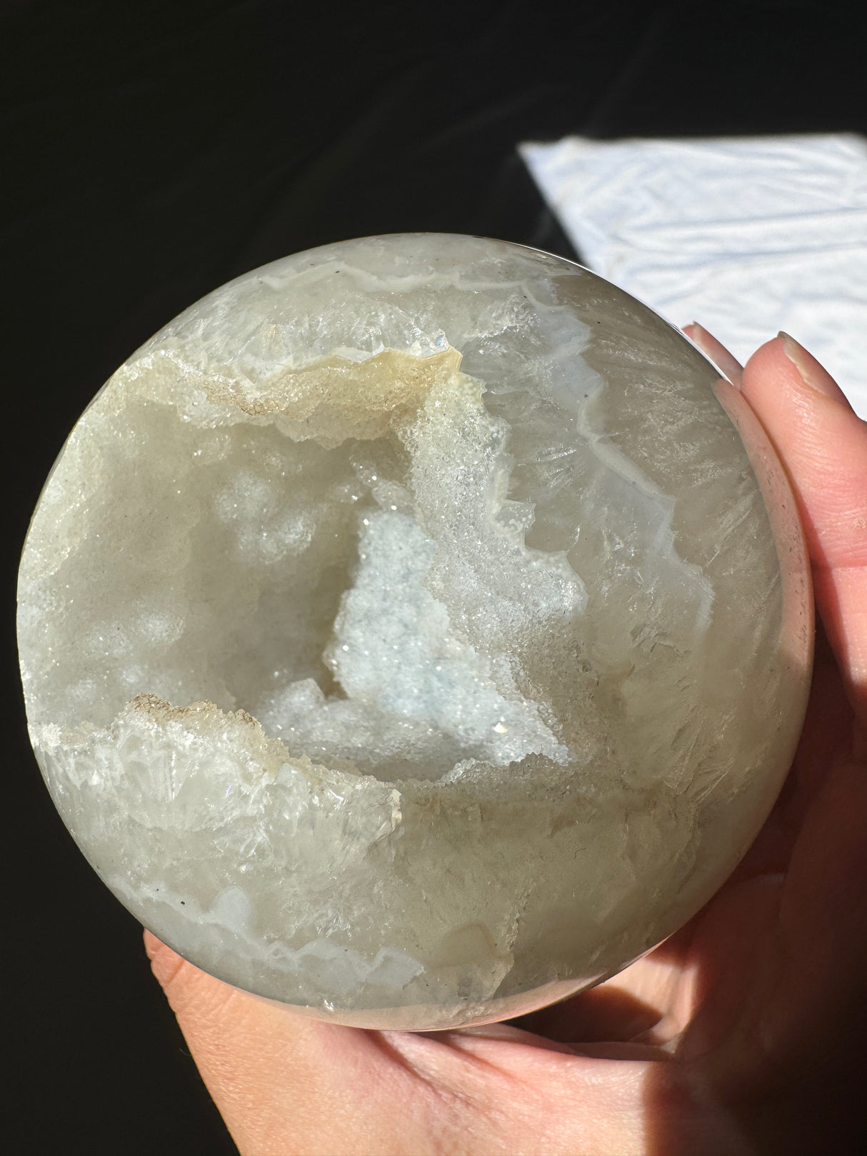 White Druzy Agate Sphere
