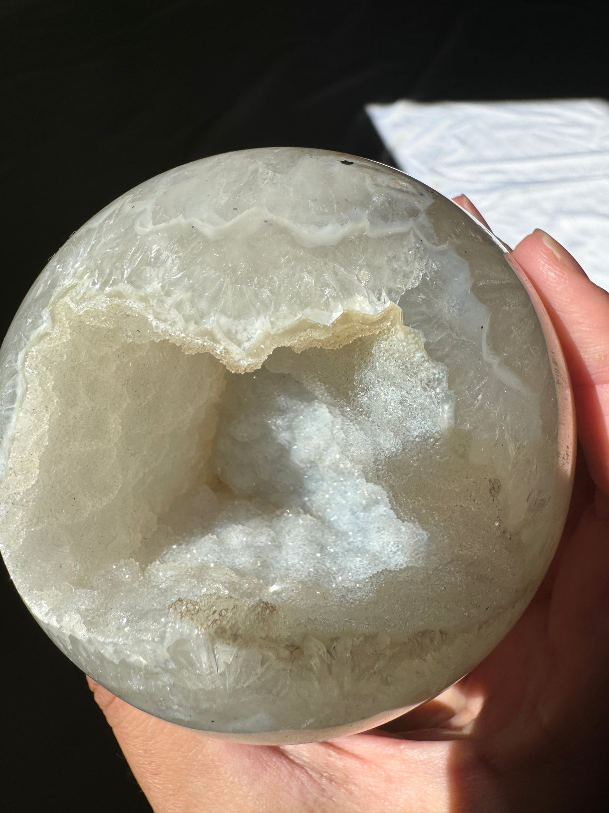 White Druzy Agate Sphere