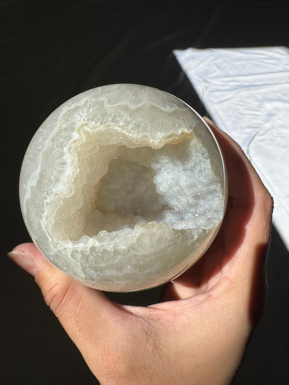 White Druzy Agate Sphere