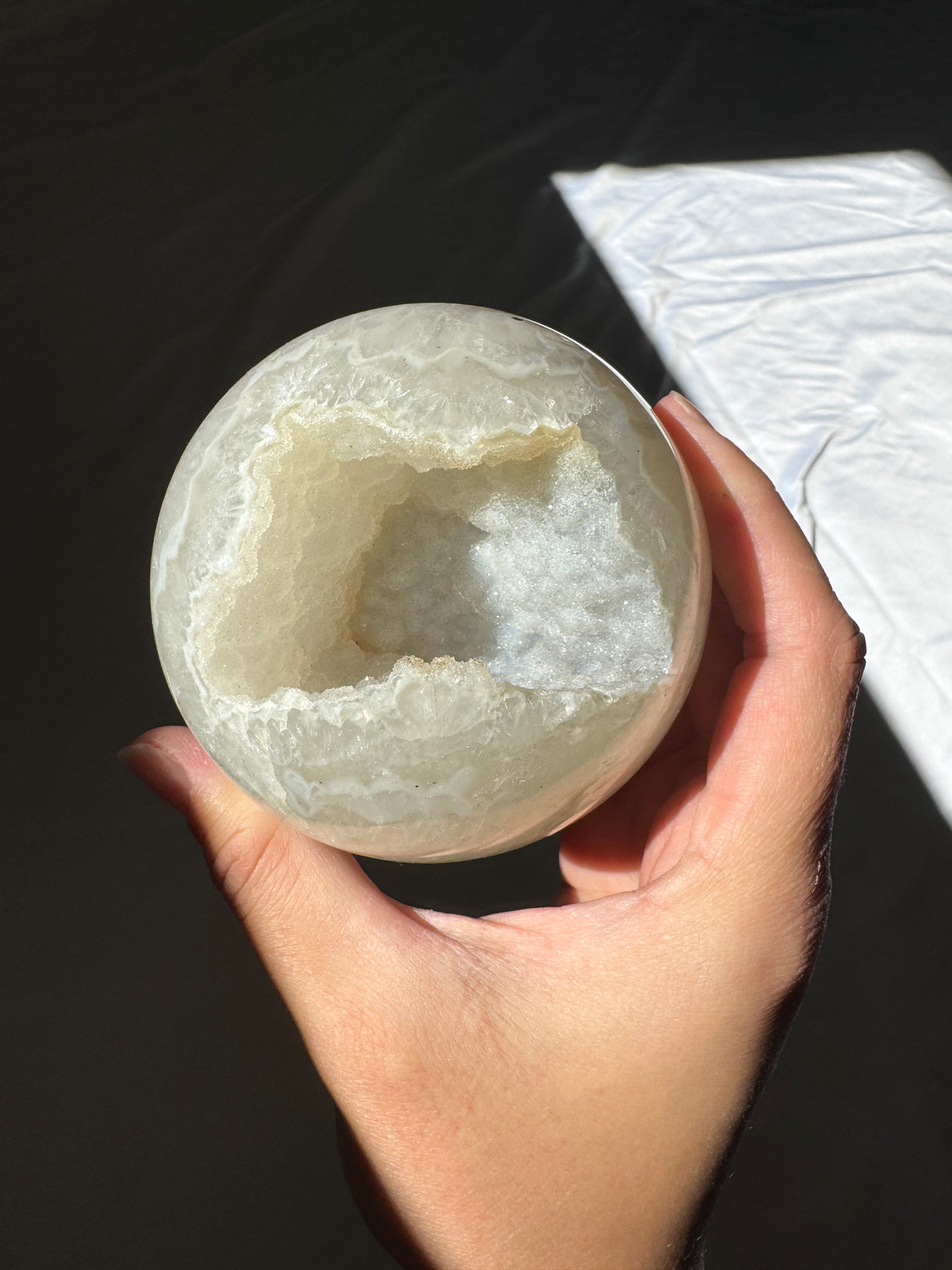 White Druzy Agate Sphere