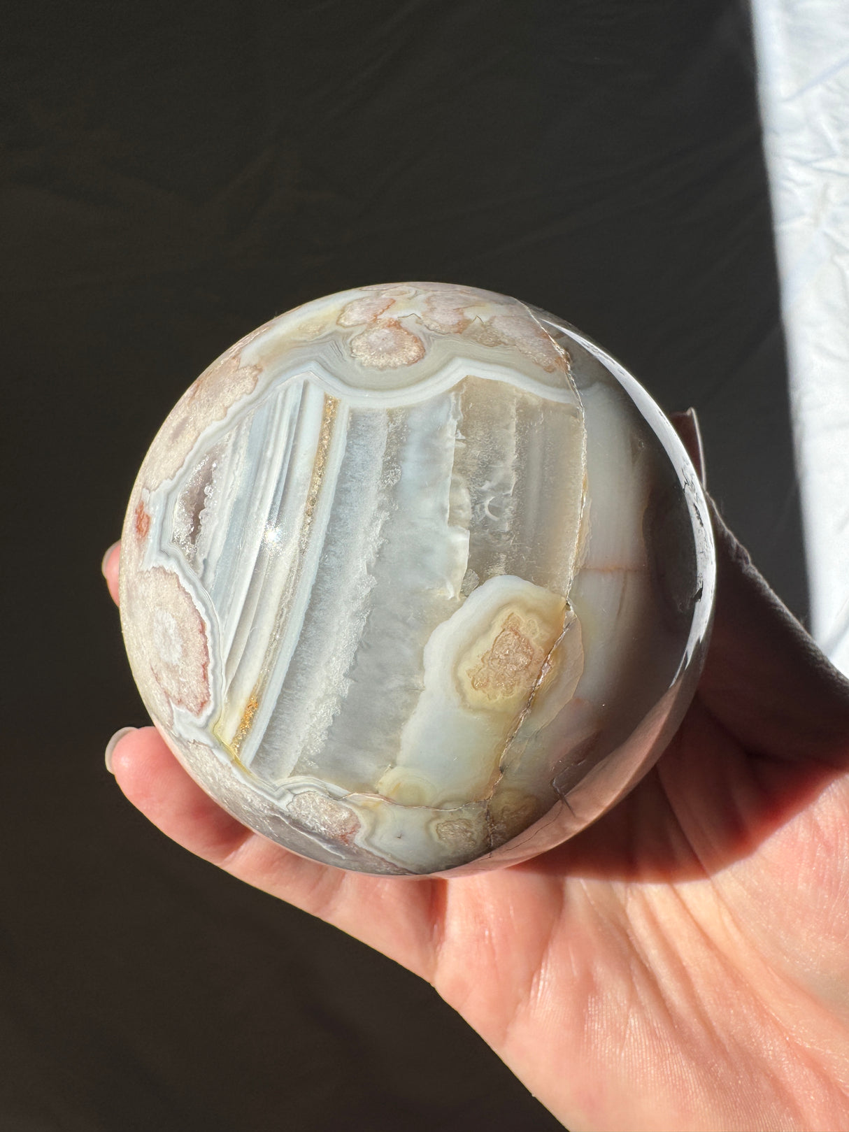 Pastel Flower Agate Sphere