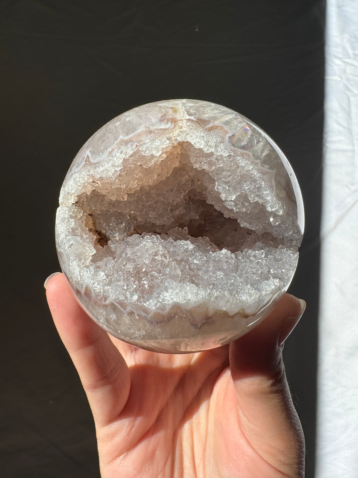 Taupe Druzy Agate Sphere