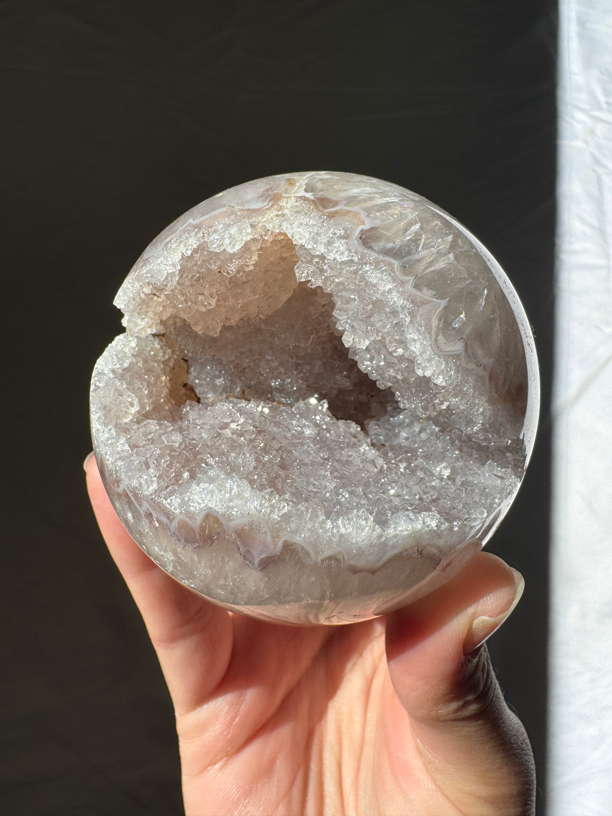 Taupe Druzy Agate Sphere