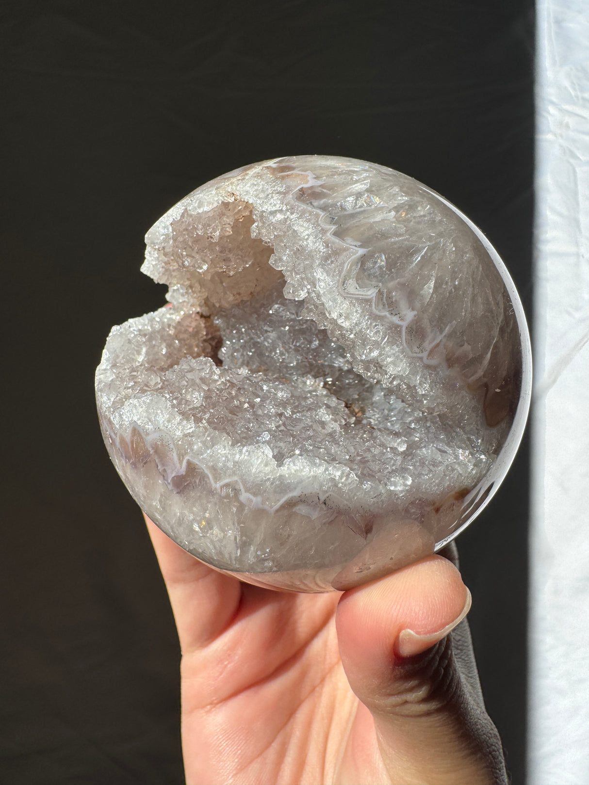 Taupe Druzy Agate Sphere