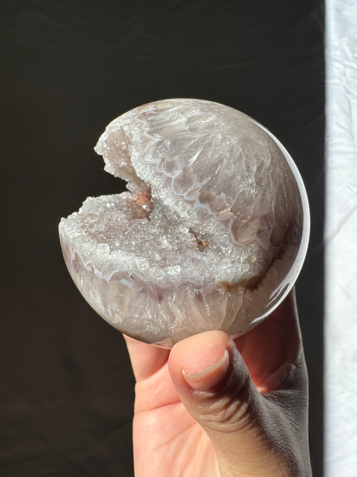 Taupe Druzy Agate Sphere