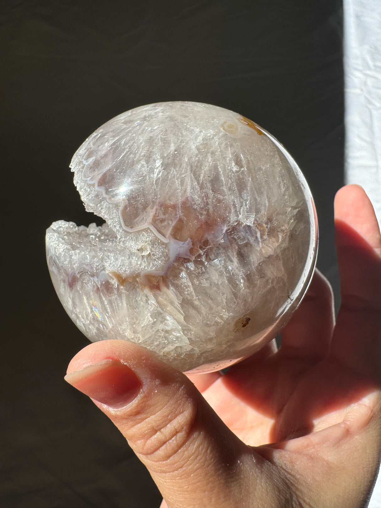 Taupe Druzy Agate Sphere