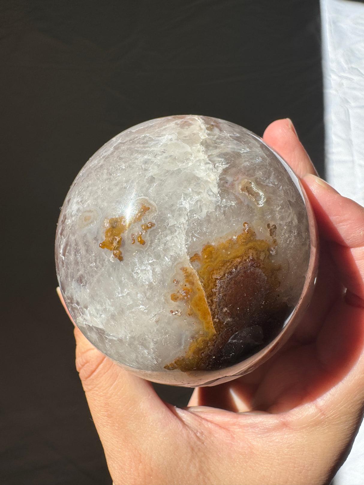 Taupe Druzy Agate Sphere