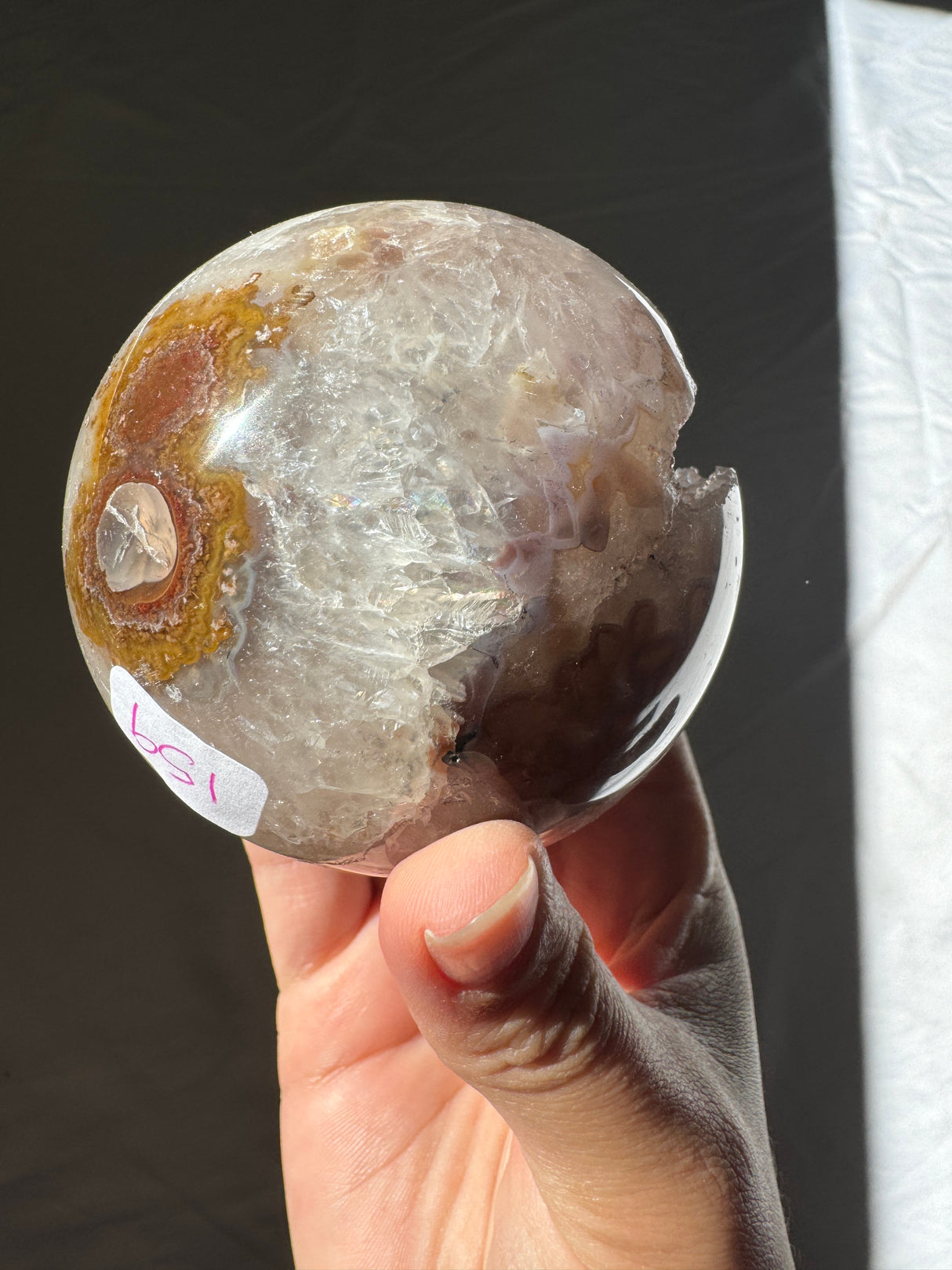 Taupe Druzy Agate Sphere