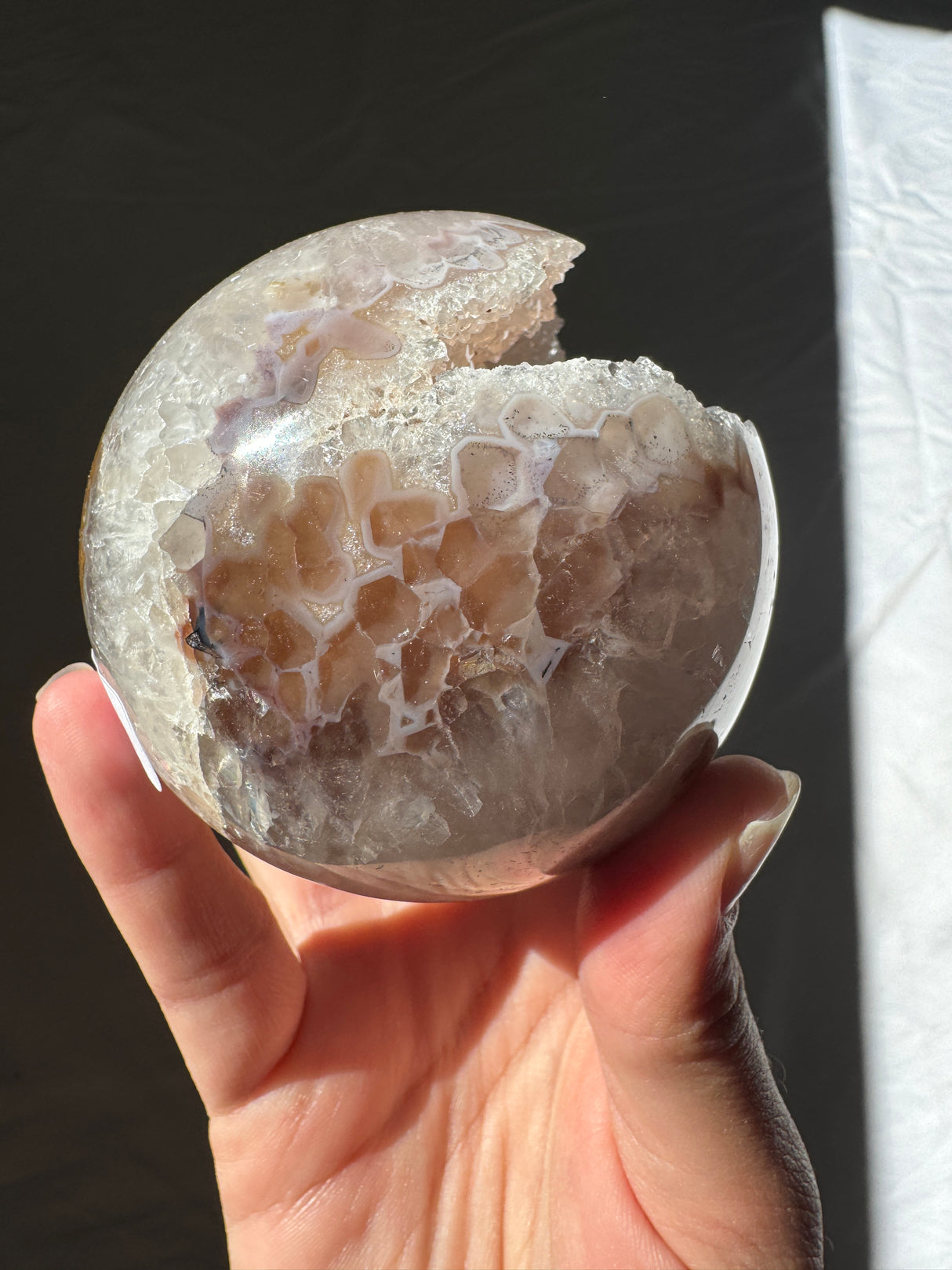 Taupe Druzy Agate Sphere
