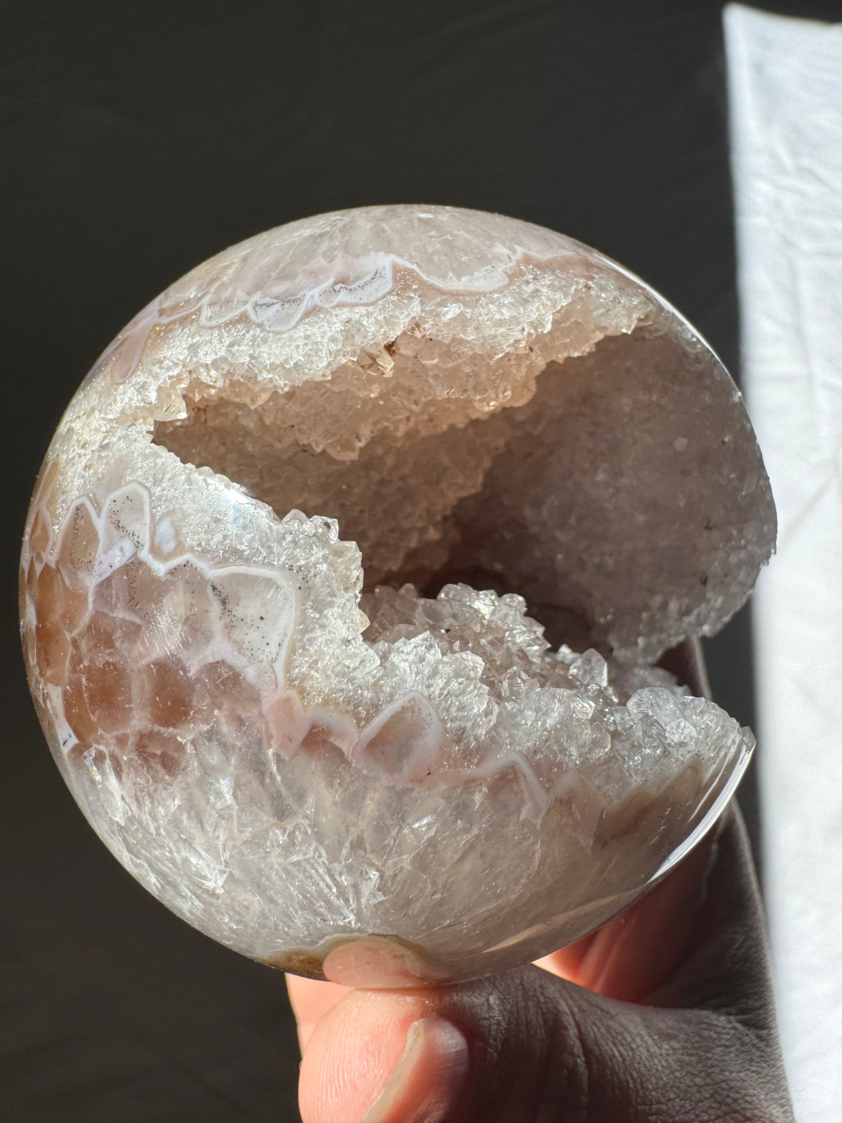 Taupe Druzy Agate Sphere