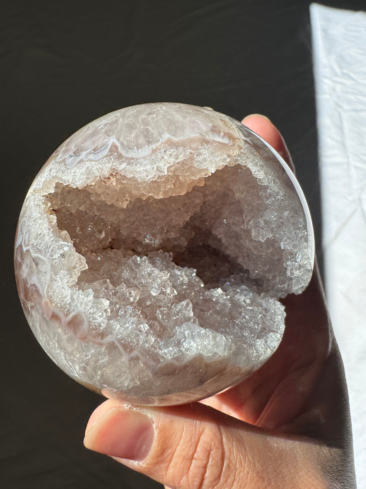 Taupe Druzy Agate Sphere