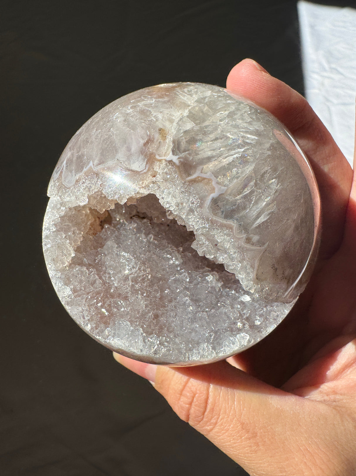 Taupe Druzy Agate Sphere