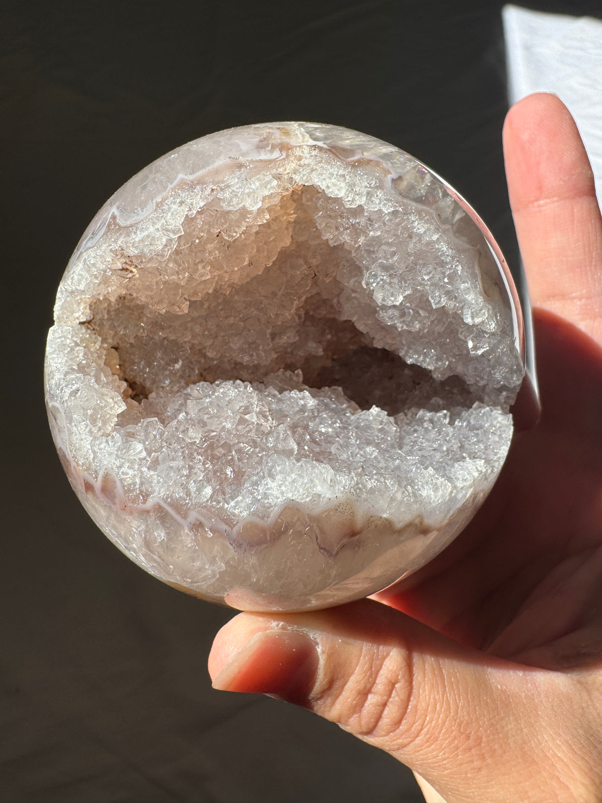 Taupe Druzy Agate Sphere
