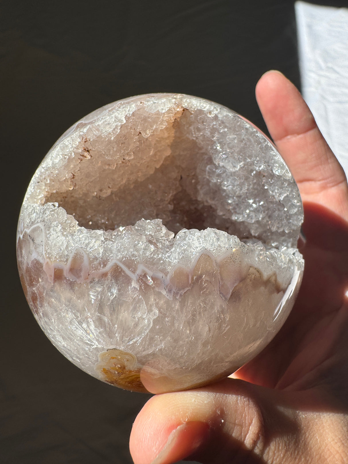 Taupe Druzy Agate Sphere