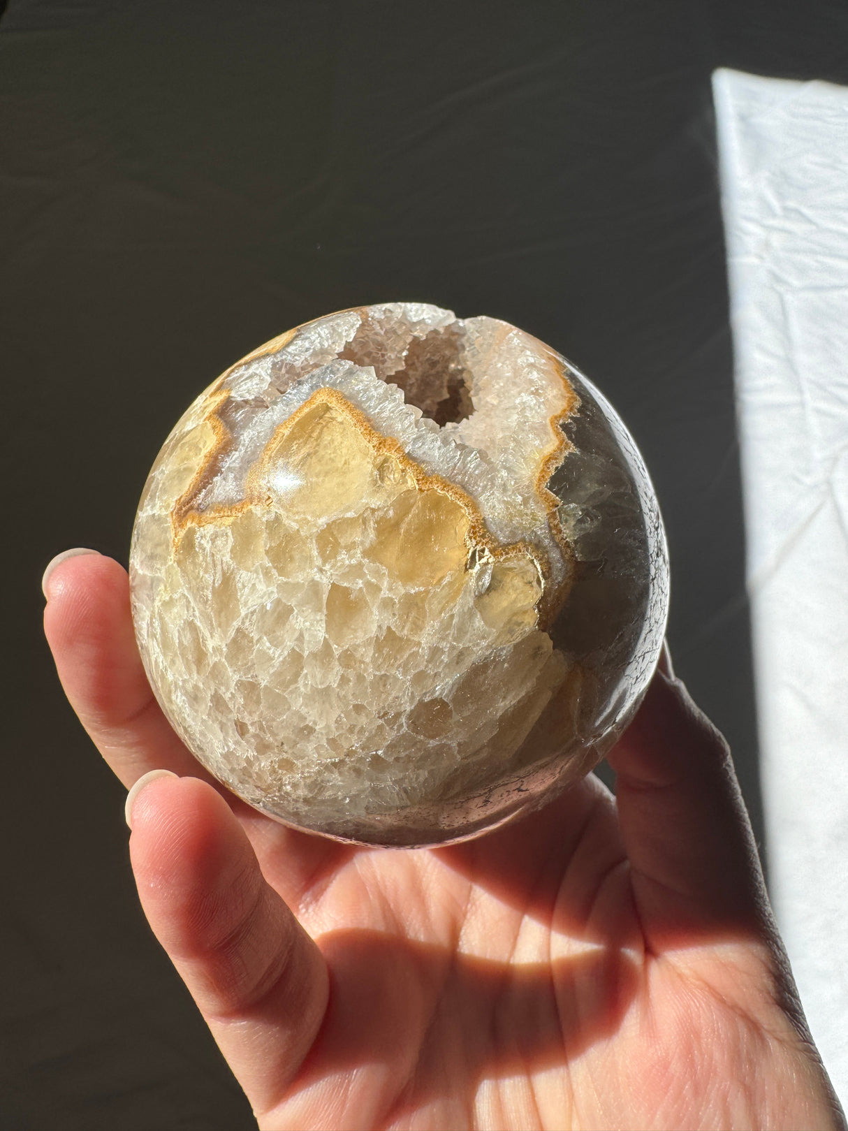 Golden Druzy Agate Sphere