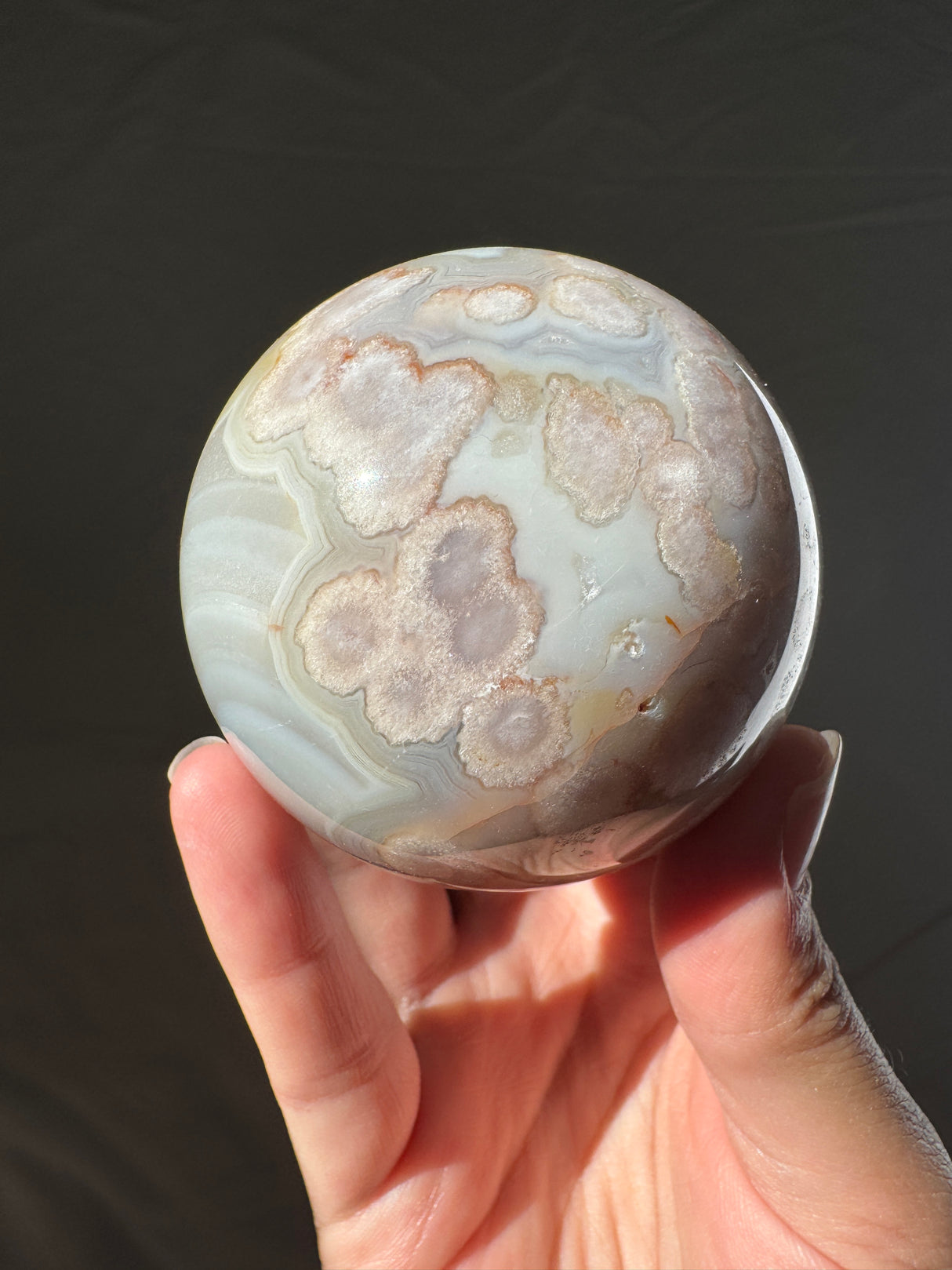 Pastel Flower Agate Sphere (imperfect)