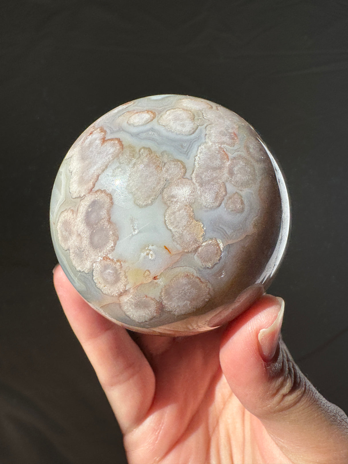 Pastel Flower Agate Sphere (imperfect)