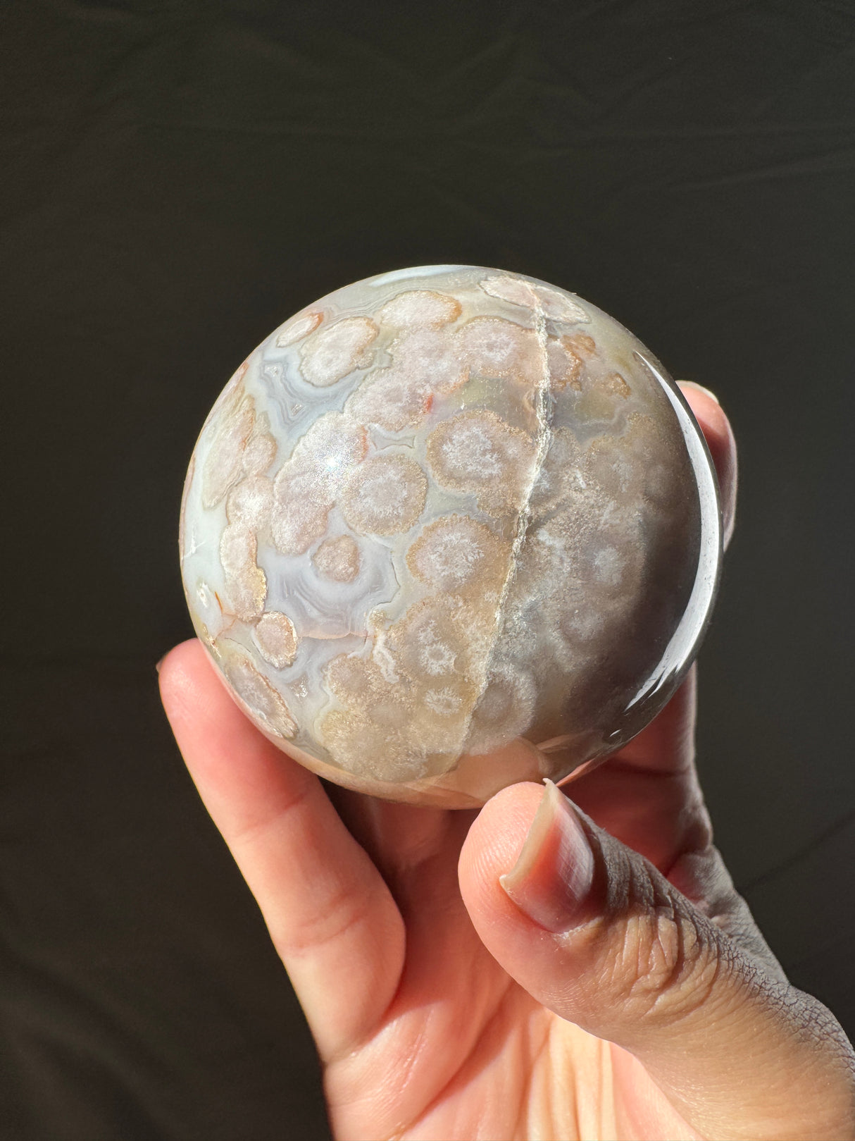 Pastel Flower Agate Sphere (imperfect)