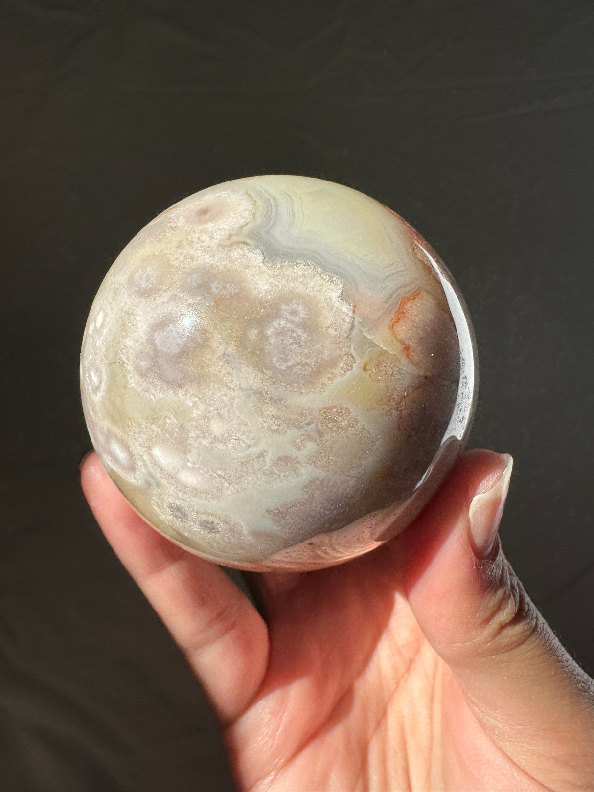 Pastel Flower Agate Sphere (imperfect)