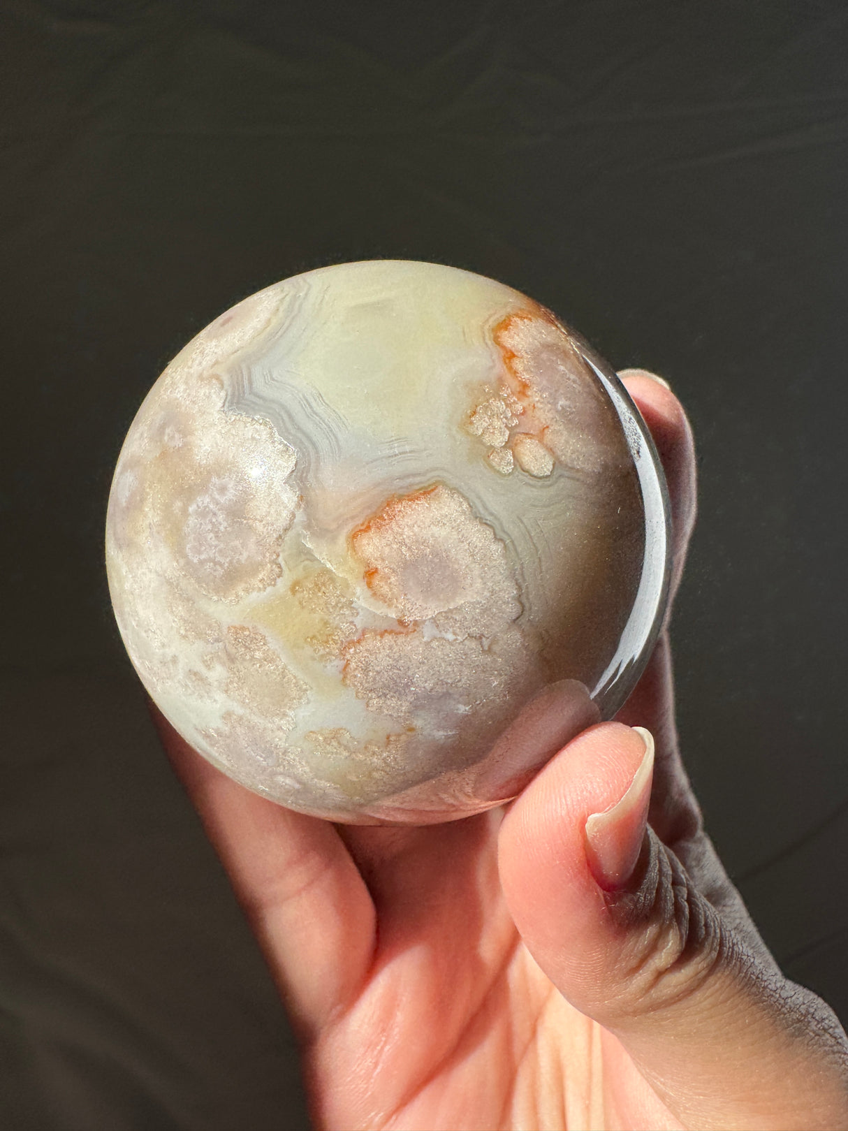 Pastel Flower Agate Sphere (imperfect)