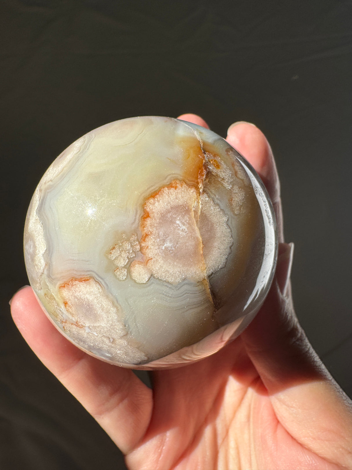 Pastel Flower Agate Sphere (imperfect)
