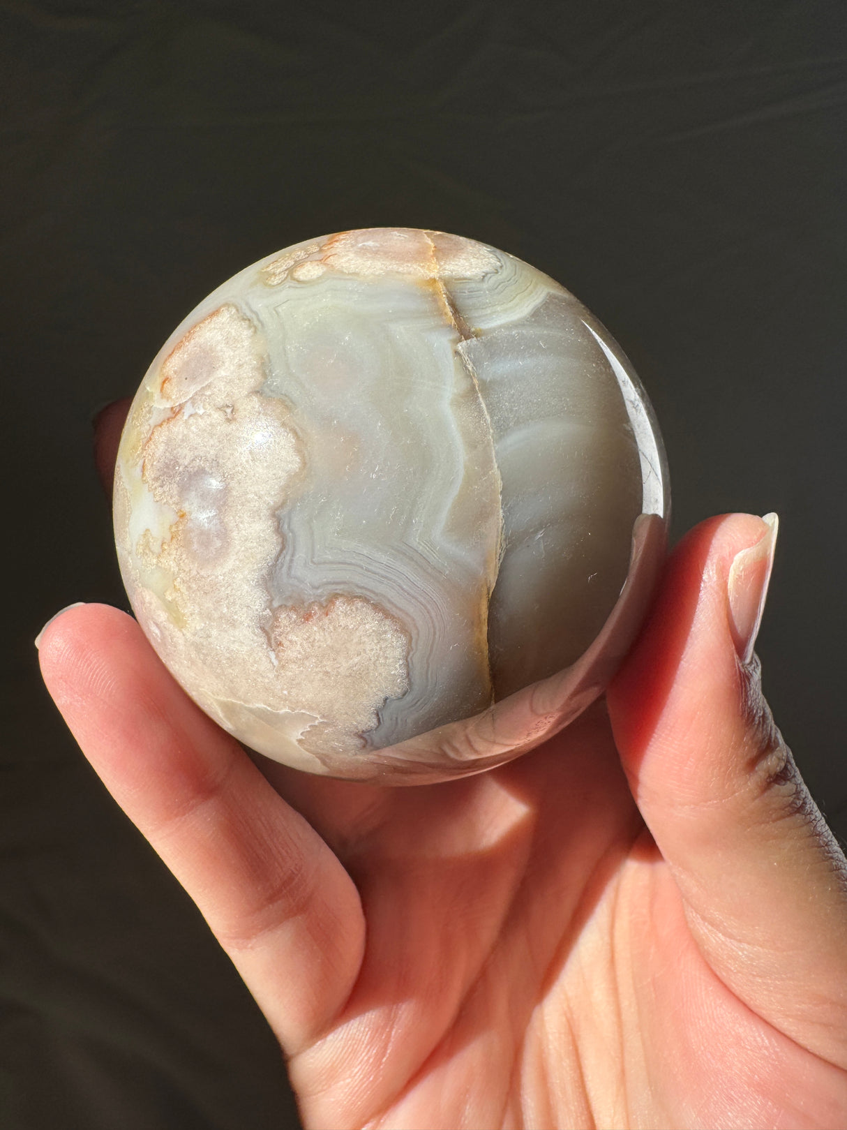 Pastel Flower Agate Sphere (imperfect)