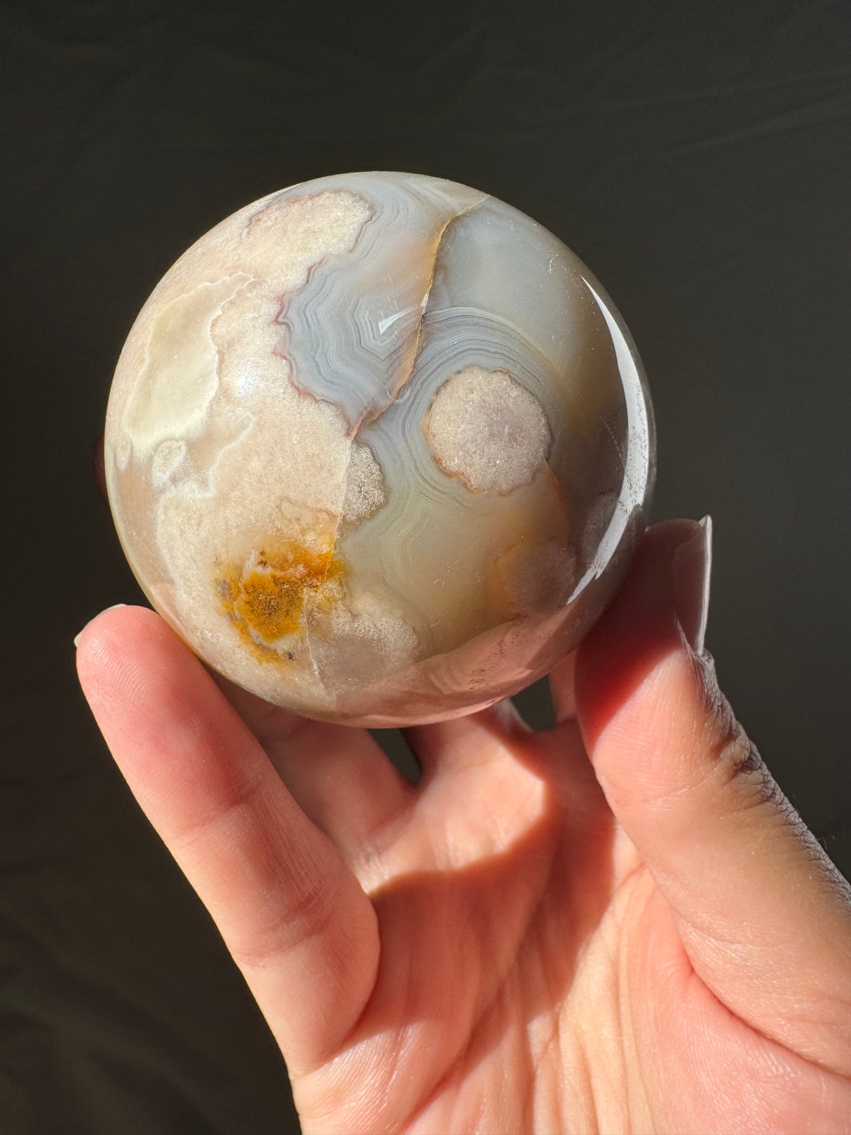 Pastel Flower Agate Sphere (imperfect)