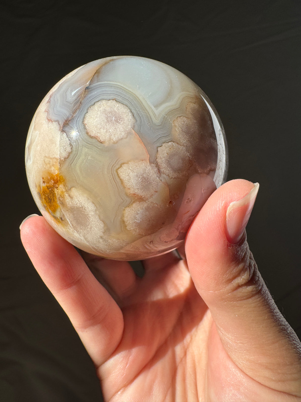 Pastel Flower Agate Sphere (imperfect)