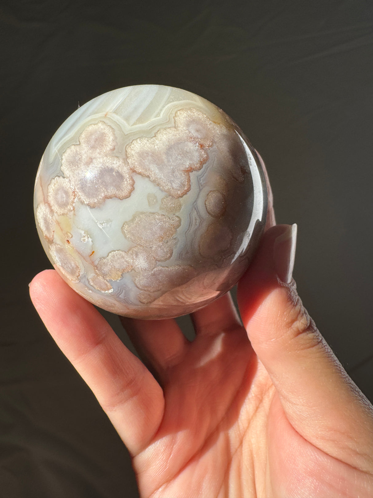 Pastel Flower Agate Sphere (imperfect)
