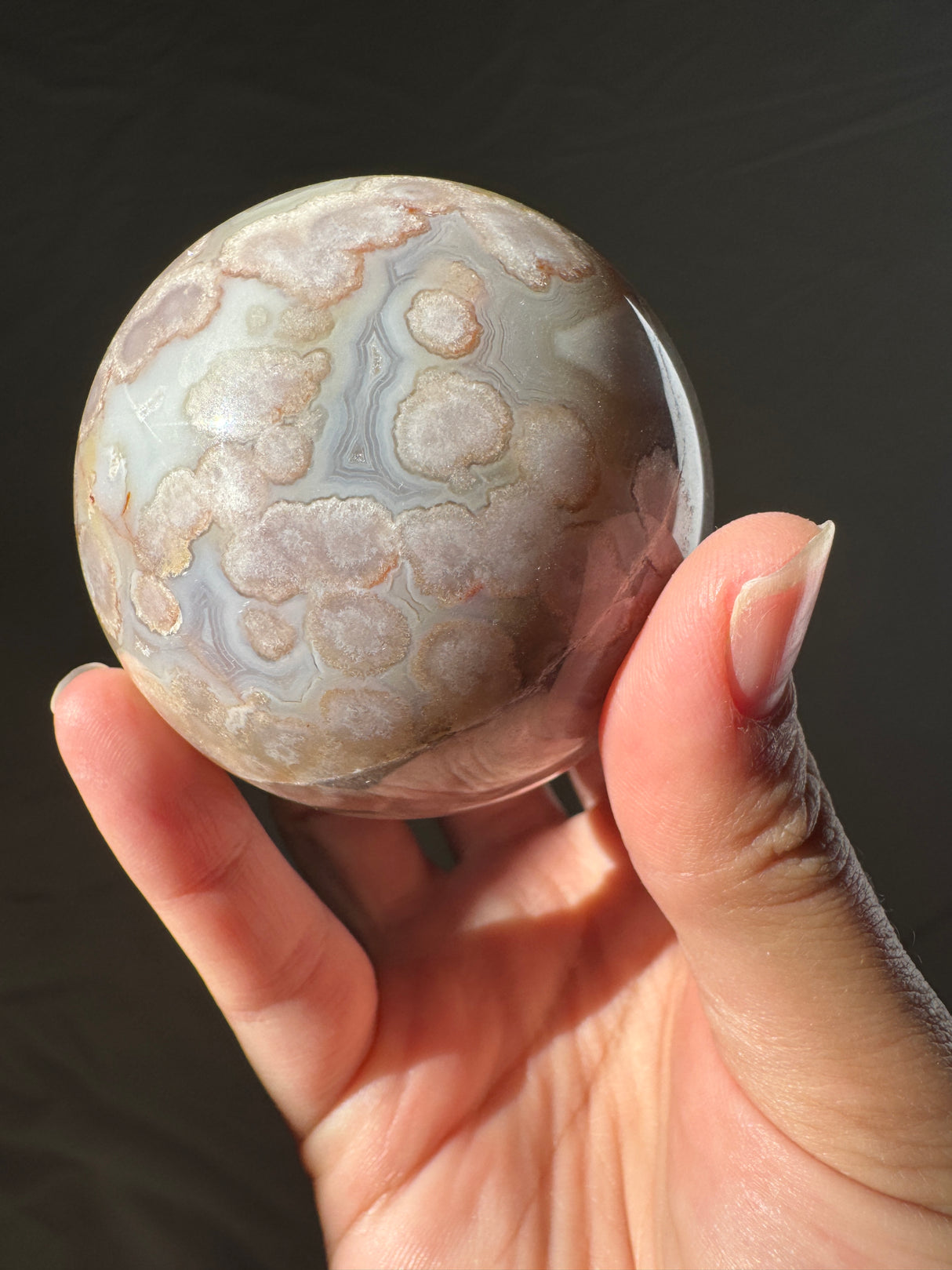 Pastel Flower Agate Sphere (imperfect)