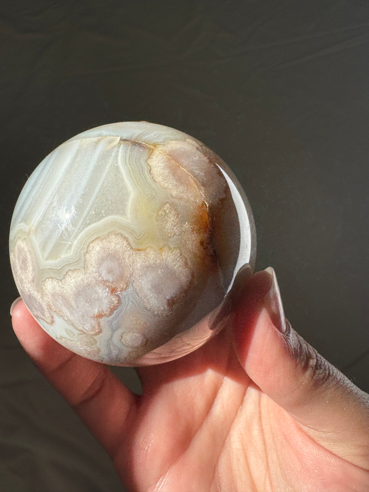 Pastel Flower Agate Sphere (imperfect)