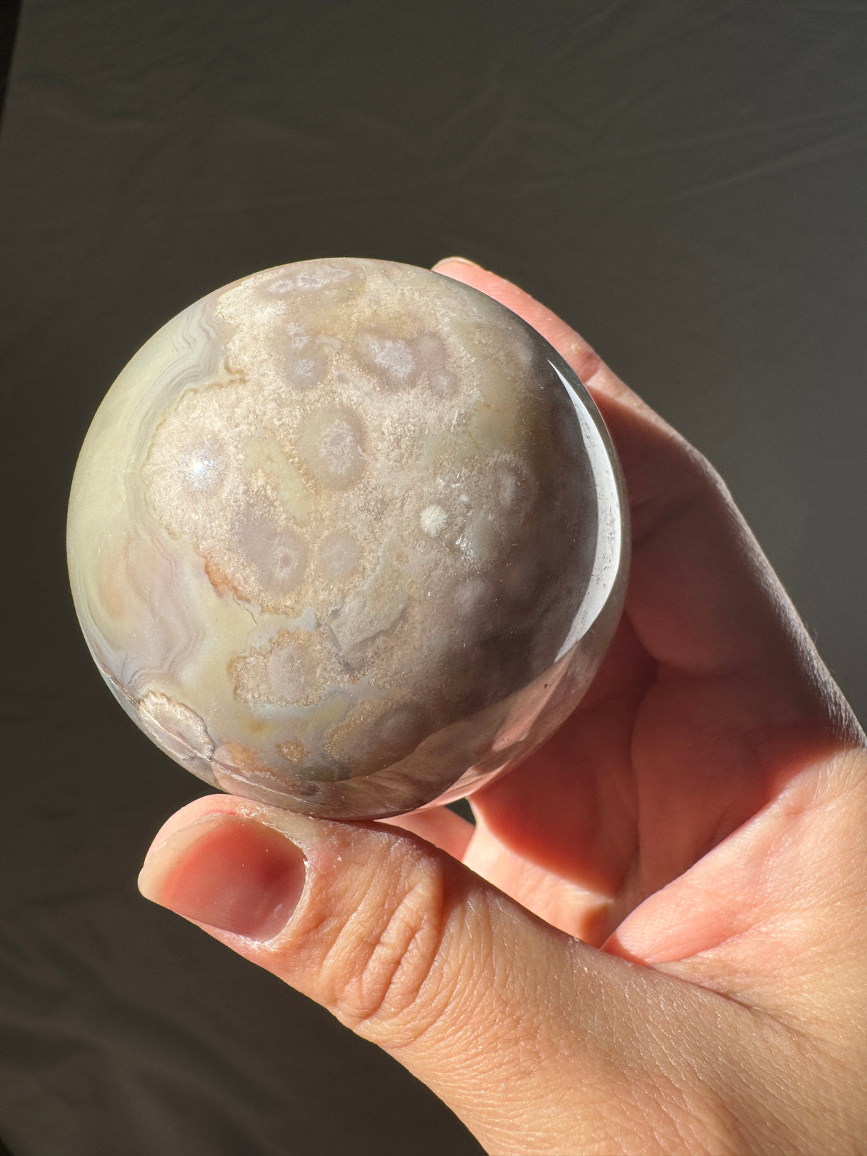 Pastel Flower Agate Sphere (imperfect)