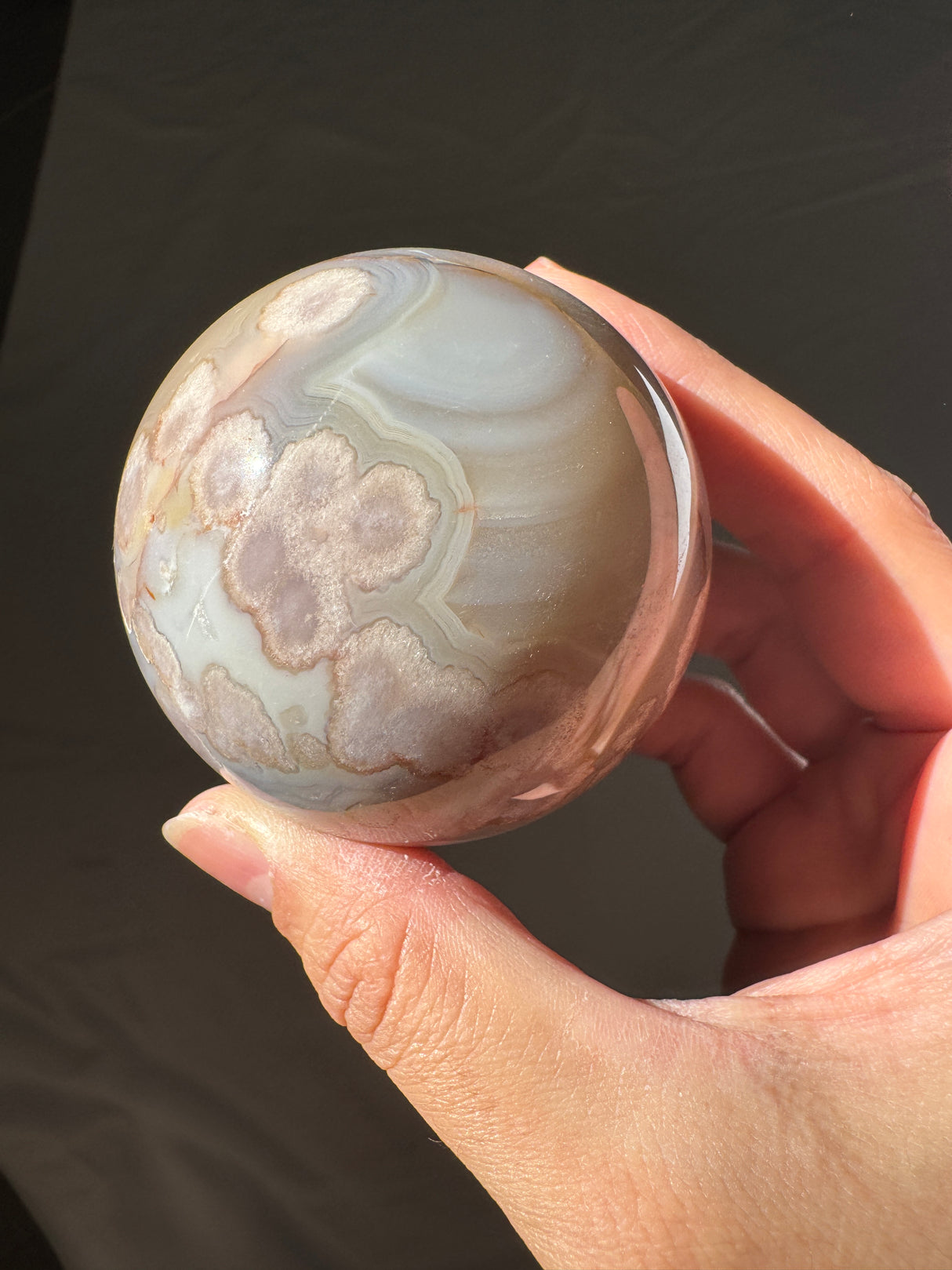 Pastel Flower Agate Sphere (imperfect)