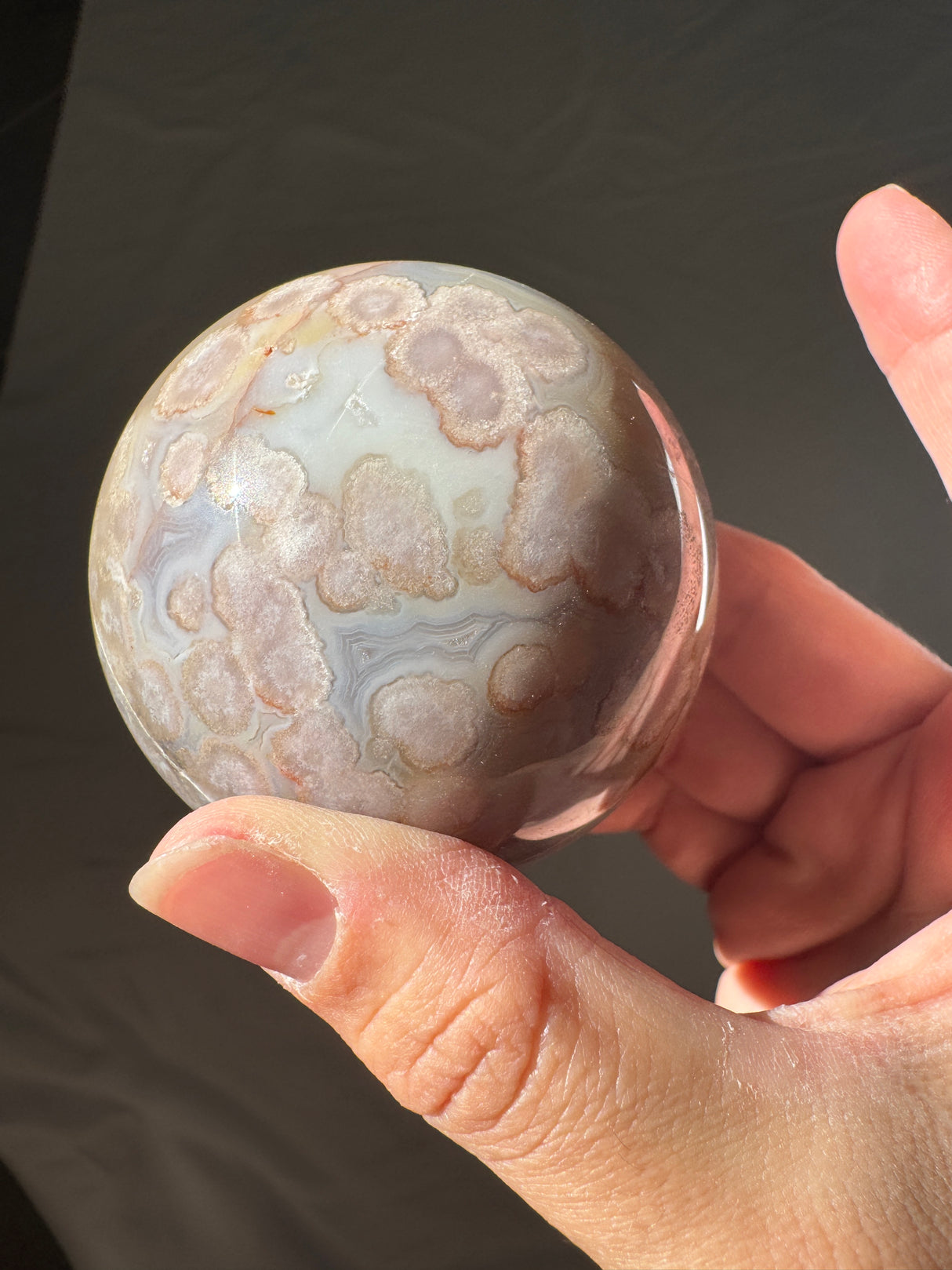 Pastel Flower Agate Sphere (imperfect)